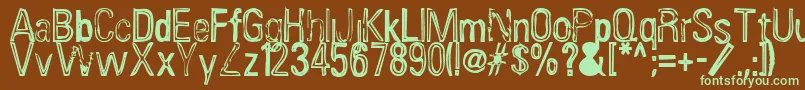 InfluenzaAsian Font – Green Fonts on Brown Background