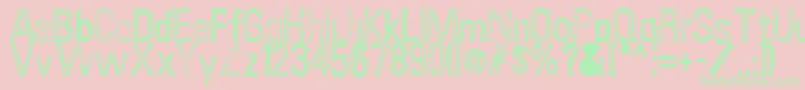 InfluenzaAsian Font – Green Fonts on Pink Background