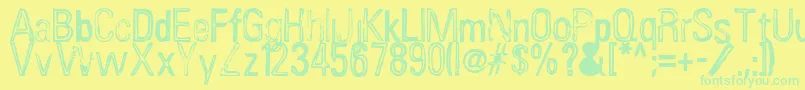 InfluenzaAsian Font – Green Fonts on Yellow Background