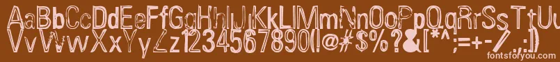 InfluenzaAsian Font – Pink Fonts on Brown Background