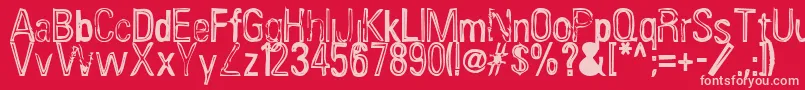 InfluenzaAsian Font – Pink Fonts on Red Background