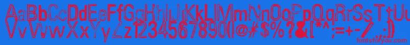 InfluenzaAsian Font – Red Fonts on Blue Background