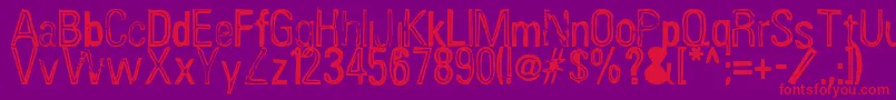 InfluenzaAsian Font – Red Fonts on Purple Background