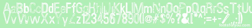 InfluenzaAsian Font – White Fonts on Green Background