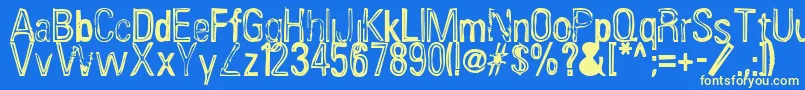 InfluenzaAsian Font – Yellow Fonts on Blue Background