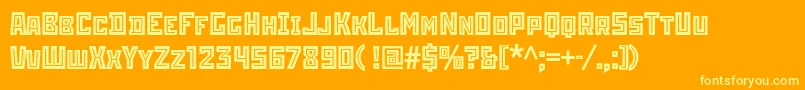 Stenberginlinec Font – Yellow Fonts on Orange Background