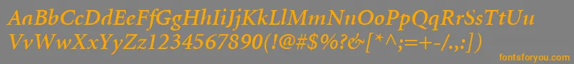 MinionLtSemiboldItalic Font – Orange Fonts on Gray Background