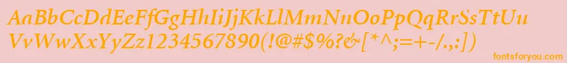 MinionLtSemiboldItalic Font – Orange Fonts on Pink Background