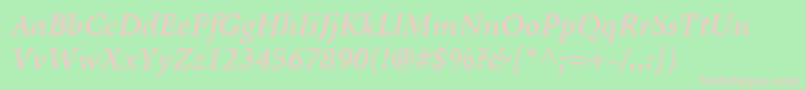 MinionLtSemiboldItalic Font – Pink Fonts on Green Background