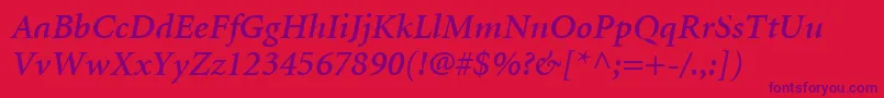 MinionLtSemiboldItalic Font – Purple Fonts on Red Background
