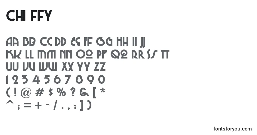 A fonte Chi ffy – alfabeto, números, caracteres especiais
