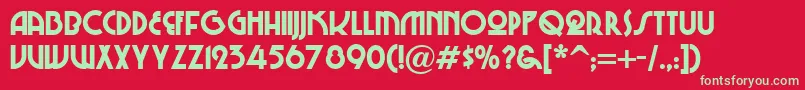 Chi ffy Font – Green Fonts on Red Background
