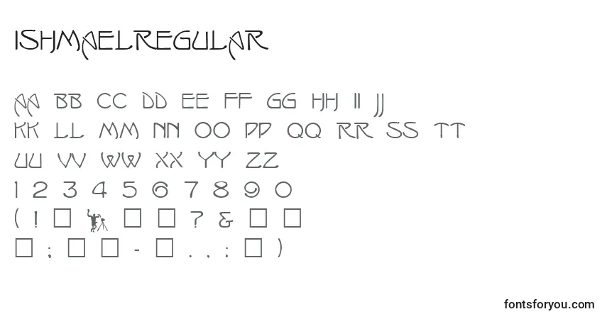 Schriftart IshmaelRegular – Alphabet, Zahlen, spezielle Symbole