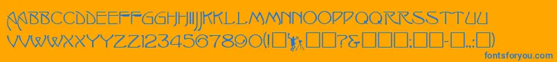 Czcionka IshmaelRegular – niebieskie czcionki na pomarańczowym tle