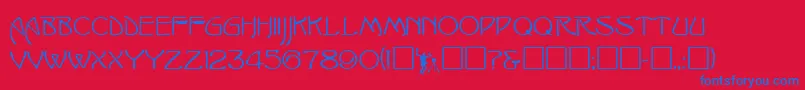 IshmaelRegular Font – Blue Fonts on Red Background