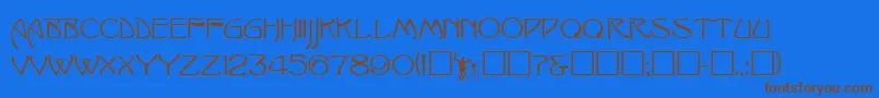 IshmaelRegular Font – Brown Fonts on Blue Background