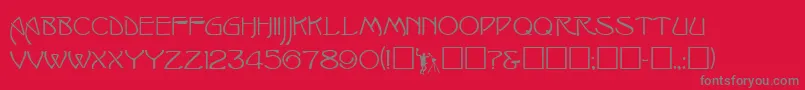 IshmaelRegular-fontti – harmaat kirjasimet punaisella taustalla