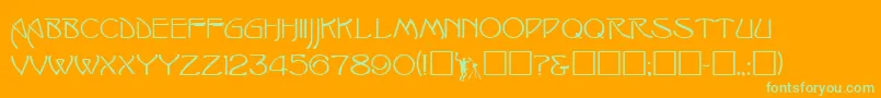 fuente IshmaelRegular – Fuentes Verdes Sobre Fondo Naranja