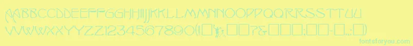 Czcionka IshmaelRegular – zielone czcionki na żółtym tle