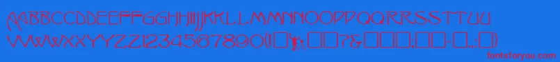 IshmaelRegular-fontti – punaiset fontit sinisellä taustalla