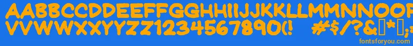 Jeffpbld Font – Orange Fonts on Blue Background