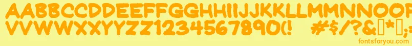 Jeffpbld Font – Orange Fonts on Yellow Background