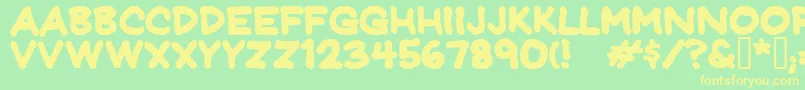 Jeffpbld Font – Yellow Fonts on Green Background