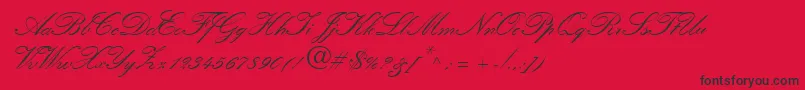 QuillScriptSsiBold-fontti – mustat fontit punaisella taustalla