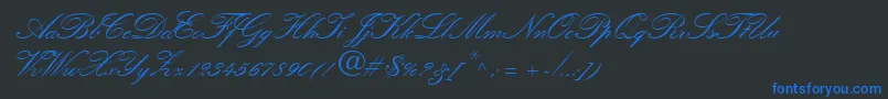 QuillScriptSsiBold Font – Blue Fonts on Black Background