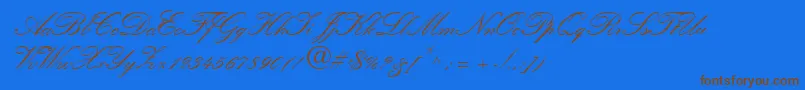 QuillScriptSsiBold Font – Brown Fonts on Blue Background