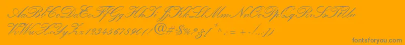 QuillScriptSsiBold Font – Gray Fonts on Orange Background