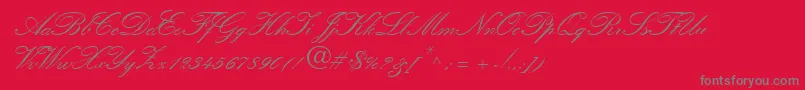 QuillScriptSsiBold Font – Gray Fonts on Red Background