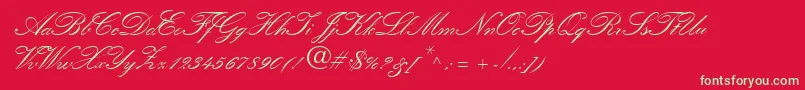 QuillScriptSsiBold Font – Green Fonts on Red Background