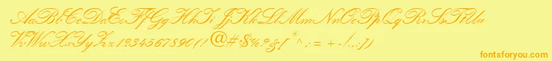 Шрифт QuillScriptSsiBold – оранжевые шрифты на жёлтом фоне