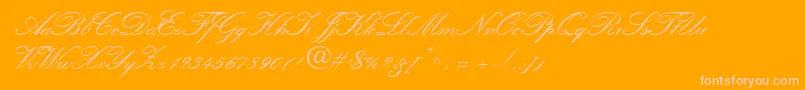 QuillScriptSsiBold Font – Pink Fonts on Orange Background