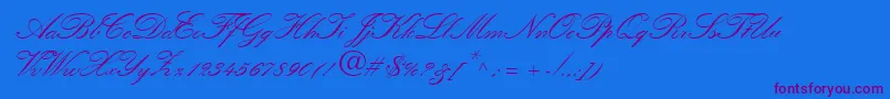 Police QuillScriptSsiBold – polices violettes sur fond bleu