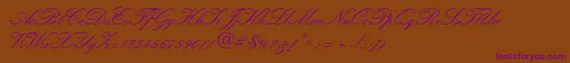 QuillScriptSsiBold Font – Purple Fonts on Brown Background