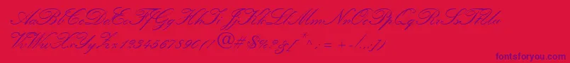 QuillScriptSsiBold Font – Purple Fonts on Red Background
