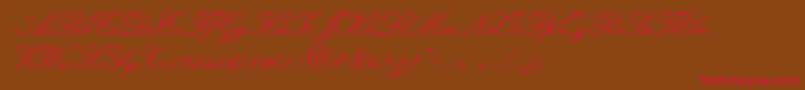 QuillScriptSsiBold Font – Red Fonts on Brown Background