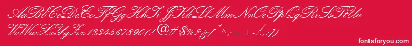 フォントQuillScriptSsiBold – 赤い背景に白い文字