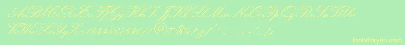 Шрифт QuillScriptSsiBold – жёлтые шрифты на зелёном фоне