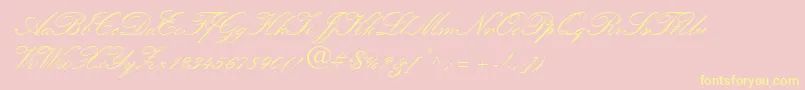 QuillScriptSsiBold Font – Yellow Fonts on Pink Background