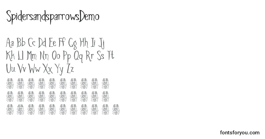 Schriftart SpidersandsparrowsDemo – Alphabet, Zahlen, spezielle Symbole
