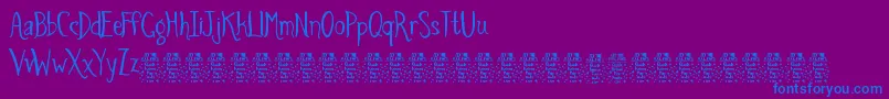 SpidersandsparrowsDemo Font – Blue Fonts on Purple Background