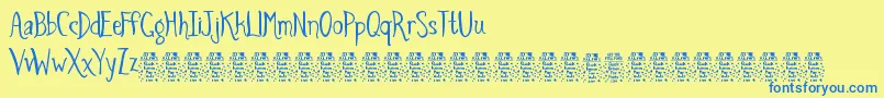 SpidersandsparrowsDemo Font – Blue Fonts on Yellow Background