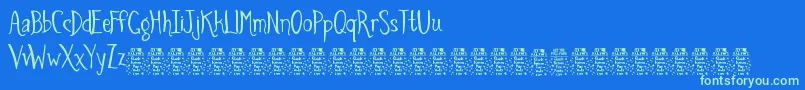 SpidersandsparrowsDemo Font – Green Fonts on Blue Background