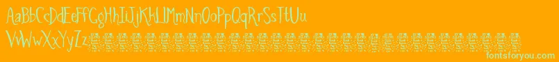 SpidersandsparrowsDemo Font – Green Fonts on Orange Background