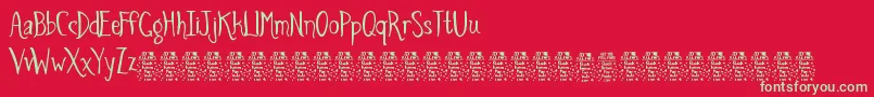 SpidersandsparrowsDemo Font – Green Fonts on Red Background