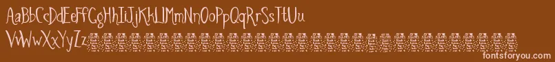 SpidersandsparrowsDemo Font – Pink Fonts on Brown Background