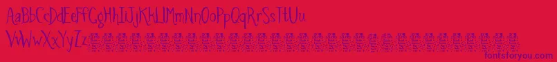 SpidersandsparrowsDemo Font – Purple Fonts on Red Background